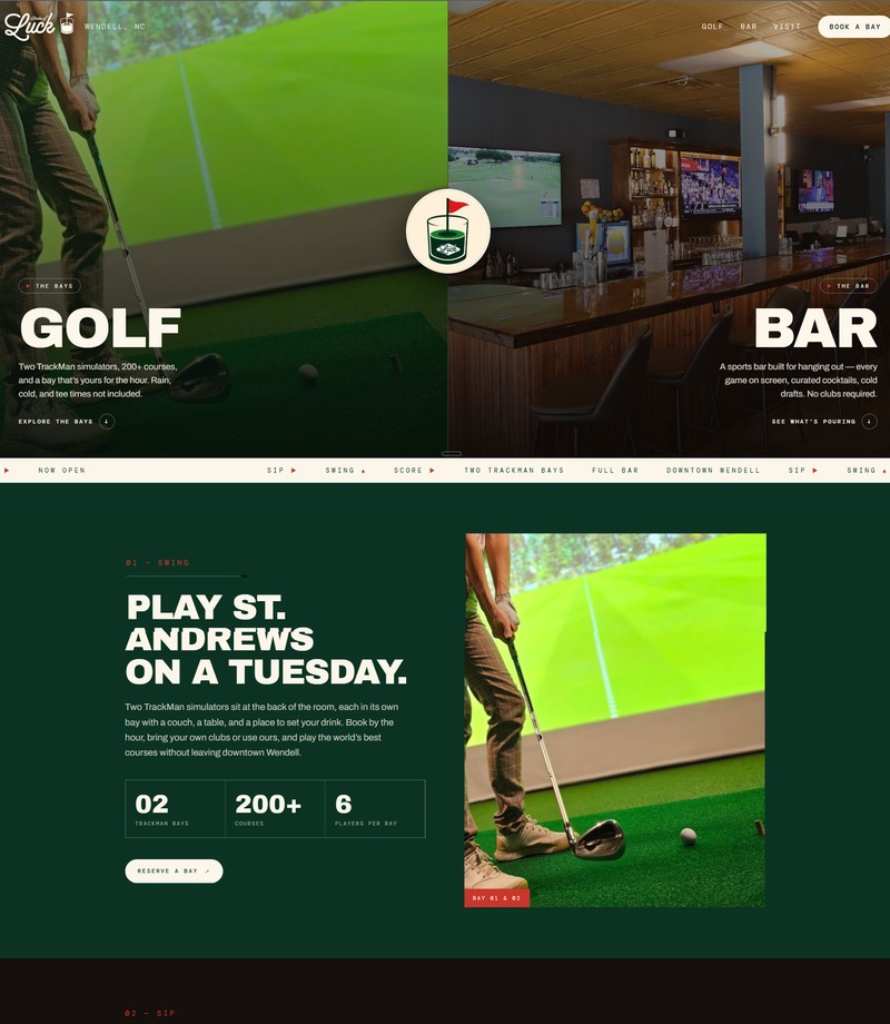 Upper homepage preview of Stroke of Luck
