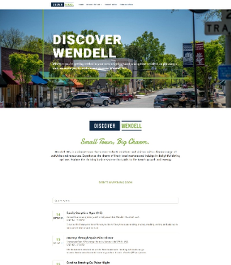 Upper homepage preview of Discover Wendell