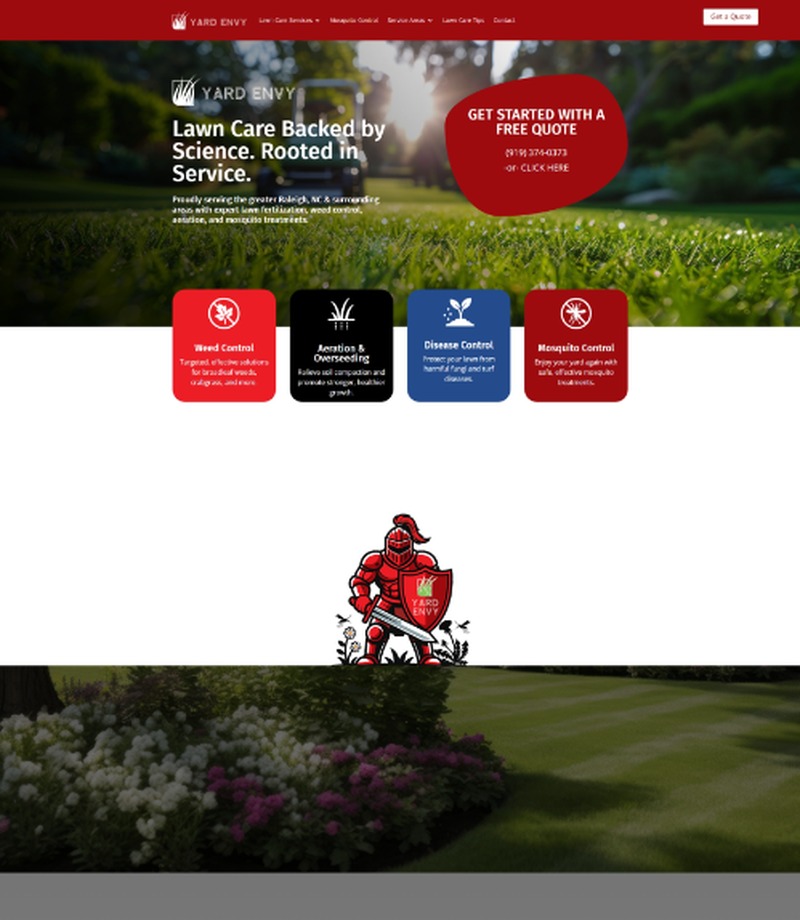 Upper homepage preview of Yard Envy